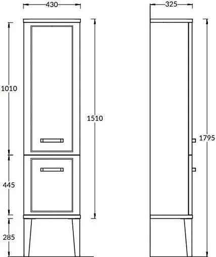 Шкаф-пенал Kerama Marazzi Pompei 43 белый глянец PO.N.150\WHT