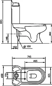 Унитаз-компакт Cezares Royal Palace белый CZR-012+CZR-012T Унитаз-компакт Cezares Royal Palace белый CZR-012+CZR-012T, 2