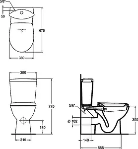Унитаз-компакт с функцией биде Ideal Standard Oceane белый W906601 Унитаз-компакт с функцией биде Ideal Standard Oceane белый W906601, 2