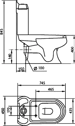 Унитаз-компакт Cezares Royal Palace белый CZR-012+CZR-012T