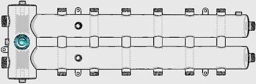 Распределительный коллектор 7 контуров с гидрострелкой 1¼&quot;н x 1&quot;н Север-R-М7 1945072
