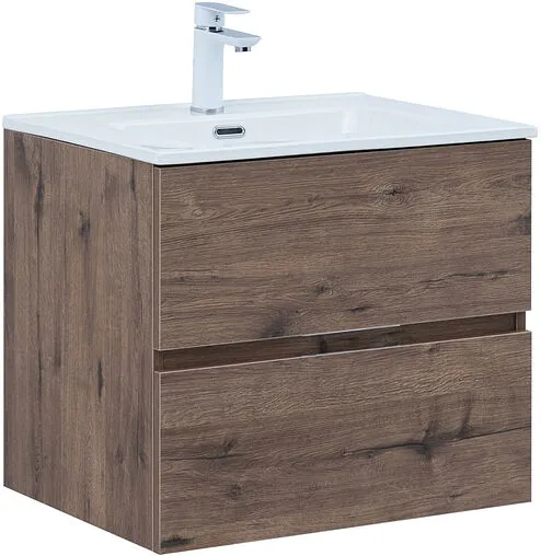 Тумба под умывальник подвесная Aquanet Алвита New 60 дуб веллингтон/табак 00334184