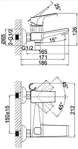 Смеситель для ванны D&K Rhein Hertz хром DA1293201 Смеситель для ванны D&K Rhein Hertz хром DA1293201, 2