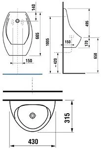 Писсуар с сенсорным смывом от сети Jika Domino белый 8.4110.1.000.487.1, 2