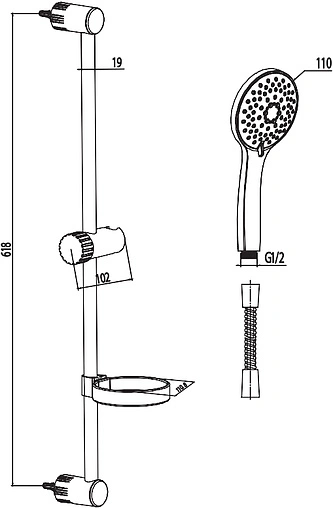 Душевая стойка Am.Pm Move Supreme хром F01M7000