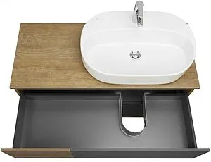 Тумба-умывальник подвесная Aquaton Терра 105 дуб кантри/антрацит 1A2469K4TEKA0, 5
