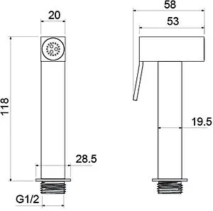 Гигиенический душ Aquatek чёрный матовый AQ2058MB, 2