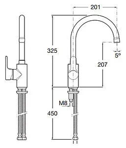 Смеситель для кухни Roca L20 хром 5A8409C00, 2