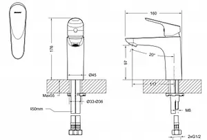 Смеситель для раковины Bravat Drop хром F14898C-RUS Смеситель для раковины Bravat Drop хром F14898C-RUS, 2
