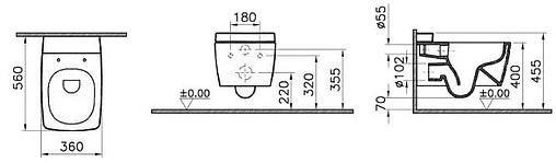 Унитаз подвесной безободковый с емкостью для чистящей жидкости VitrA Metropole Rim-Ex белый 7672B003-1686