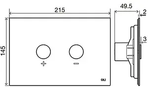 Клавиша смыва для унитаза OLI Blink 878782 бронза, 2