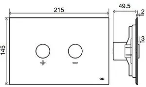 Клавиша смыва для унитаза OLI Blink 883246 золото Клавиша смыва для унитаза OLI Blink 883246 золото, 2