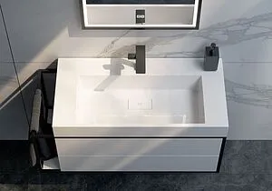 Тумба под умывальник подвесная Clarberg Logic T10/R белый LOG0110R Тумба под умывальник подвесная Clarberg Logic T10/R белый LOG0110R, 3