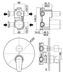 Смеситель для ванны скрытого монтажа Paffoni Green хром GR018CR, 2