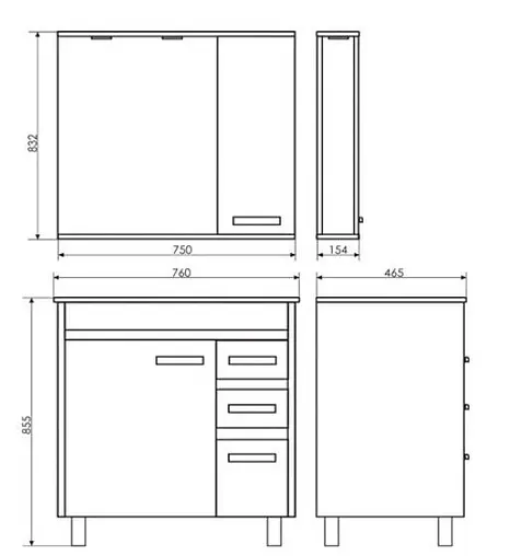 Тумба-умывальник напольная Comforty Марио 75 сосна лоредо 00004136349CF