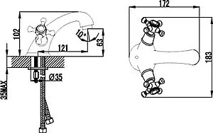 Смеситель для раковины SMARTsant Классик нью хром SM180006AA Смеситель для раковины SMARTsant Классик нью хром SM180006AA, 2