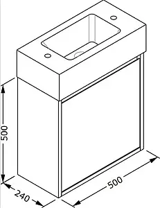 Тумба-умывальник подвесная ISVEA Pro 51 белый 21SFS011050I+10SF50051SV Тумба-умывальник подвесная ISVEA Pro 51 белый 21SFS011050I+10SF50051SV, 2