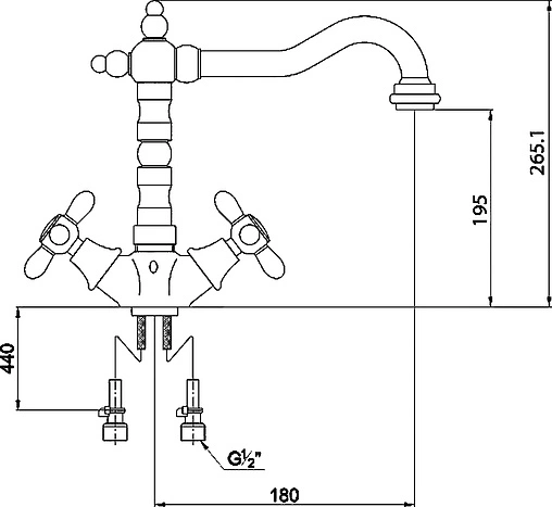 Смеситель для кухни Timo Ritz 0143F silver