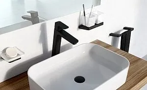 Выпуск без перекрытия для раковины без перелива Ravak чёрный матовый X01762, 3