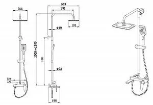 Душевая система со смесителем для ванны Bravat Arden хром F6351385CP-A1-RUS Душевая система со смесителем для ванны Bravat Arden хром F6351385CP-A1-RUS, 2