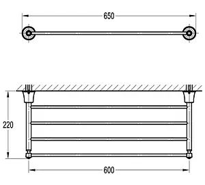 Полка для полотенец Swedbe Terracotta Art терракотовый 2539, 2