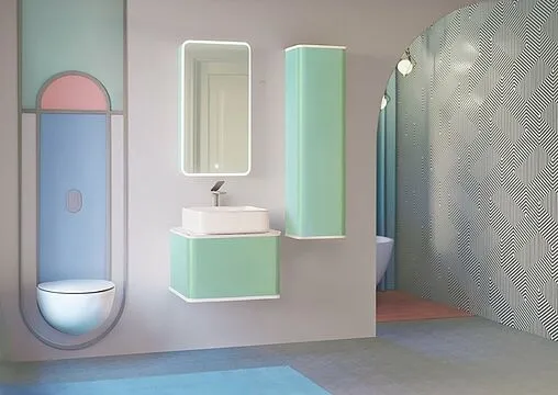 Шкаф-зеркало Jorno Pastel 46 R бирюзовый бриз Pas.03.46/BL