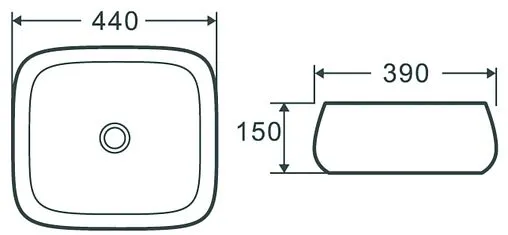 Раковина Terminus Сицилия 44 белый 01RN44x39x15W