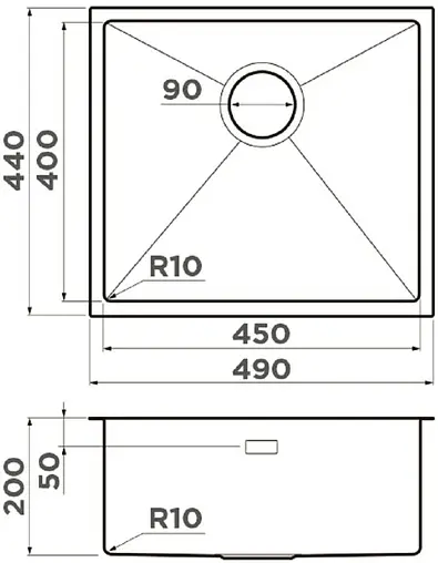 Мойка кухонная Omoikiri Taki 49-U/IF-GM вороненая сталь 4973524
