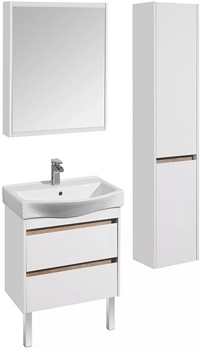 Шкаф-зеркало Aquaton Нортон 60 L белый глянец 1A249102NT010