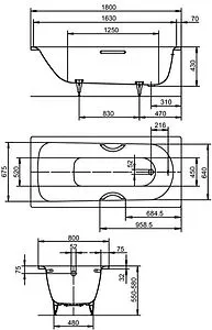 Ванна стальная Kaldewei Saniform Plus Star 180x80 mod. 337 easy-clean с отв. для ручек белый 133700013001 Ванна стальная Kaldewei Saniform Plus Star 180x80 mod. 337 easy-clean с отв. для ручек белый 133700013001, 2
