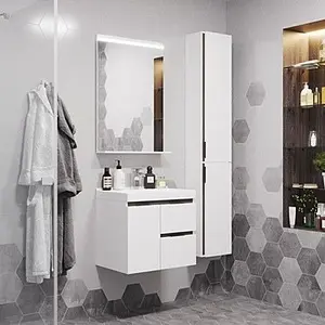 Тумба под умывальник подвесная Aquaton Рене 60 белый/грецкий орех 1A258501NRC80 Тумба под умывальник подвесная Aquaton Рене 60 белый/грецкий орех 1A258501NRC80, 5