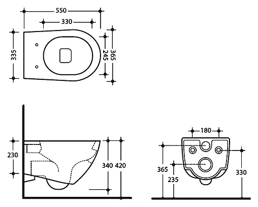 Унитаз подвесной Kerasan Aquatech белый 371501