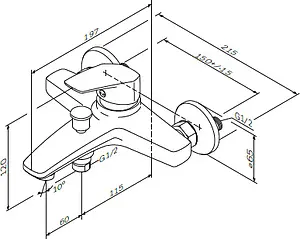 Смеситель для ванны Am.Pm Gem хром F9010000 Смеситель для ванны Am.Pm Gem хром F9010000, 2