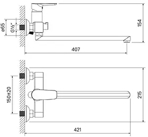 Смеситель для ванны с длинным изливом IDDIS Cloud белый/хром CLOSBL2i10WA Смеситель для ванны с длинным изливом IDDIS Cloud белый/хром CLOSBL2i10WA, 2