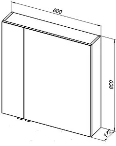 Шкаф-зеркало Aquanet Алвита New 80 дуб веллингтон 00277537, 2