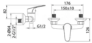 Смеситель для душа Milardo Simp хром SIMSB00M03 Смеситель для душа Milardo Simp хром SIMSB00M03, 2
