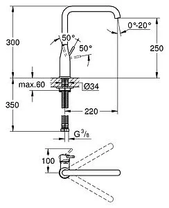 Смеситель для кухни Grohe Essence New хром матовый 30269DC0 Смеситель для кухни Grohe Essence New хром матовый 30269DC0, 2