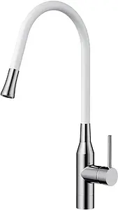 Смеситель для кухни с гибким изливом Omoikiri Yatomi-BN-WH нержавеющая сталь/белый 4994250, 1