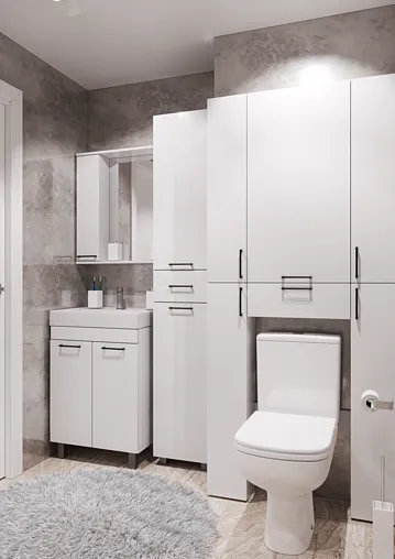 Тумба-умывальник напольная Айсберг Контраст 60 белый DA2709T+4607152361674