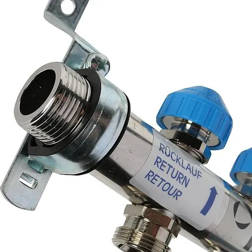 Группа коллекторная без расходомеров 5 отводов 1&quot;н/н x ¾&quot;ек Rehau HKV 12180511001