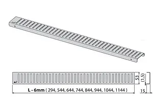 Решетка для лотка 1044мм AlcaPlast Pure-1050L Решетка для лотка 1044мм AlcaPlast Pure-1050L, 2