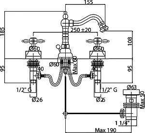 Смеситель для биде Cezares Nostalgia хром NOSTALGIA-BBS2-01 Смеситель для биде Cezares Nostalgia хром NOSTALGIA-BBS2-01, 2