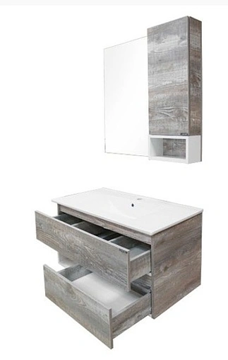 Тумба-умывальник подвесная Comforty Турин 75 дуб бежевый/белый 00004144200CF