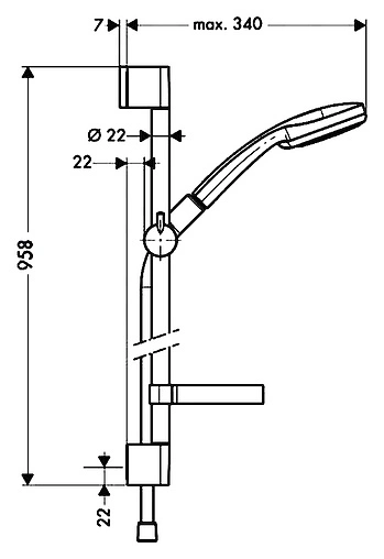 Душевая стойка Hansgrohe Croma 100 Vario 4jet 90см хром 27771000 Душевая стойка Hansgrohe Croma 100 Vario 4jet 90см хром 27771000