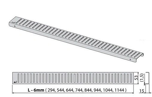 Решетка для лотка 1044мм AlcaPlast Pure-1050L