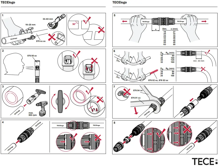 Тройник push-fit редукционный 20мм x 16мм x 20мм TECElogo 8711005