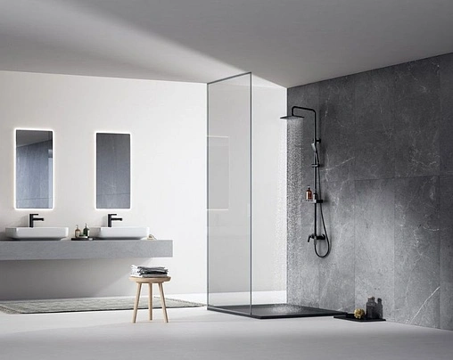 Душевая система со смесителем для ванны Lemark Tropic чёрный матовый LM7002BL