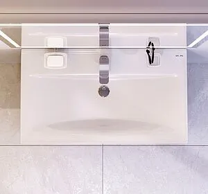 Тумба под умывальник подвесная Am.Pm X-Joy 80 чёрный матовый/светлое дерево M85AFHX0802BM, 5