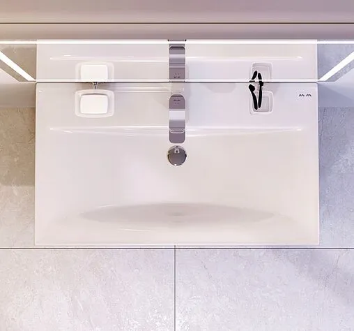 Тумба под умывальник подвесная Am.Pm X-Joy 80 чёрный матовый/светлое дерево M85AFHX0802BM