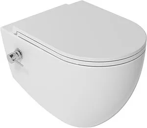 Унитаз подвесной безободковый с функцией биде и встроенным смесителем ISVEA Infinity белый матовый 10NFS1005I-2L Унитаз подвесной безободковый с функцией биде и встроенным смесителем ISVEA Infinity белый матовый 10NFS1005I-2L, 1